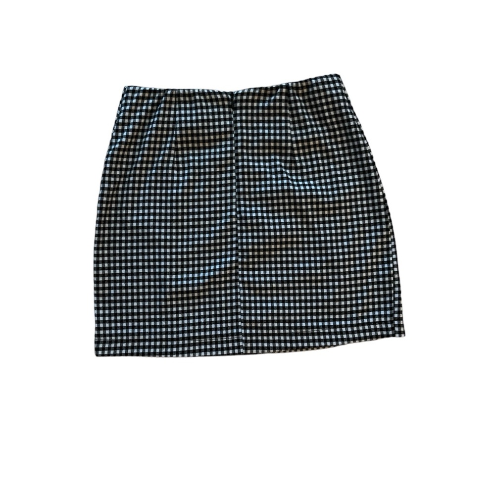Modern Eyeshadow black and white plaid mini skirt